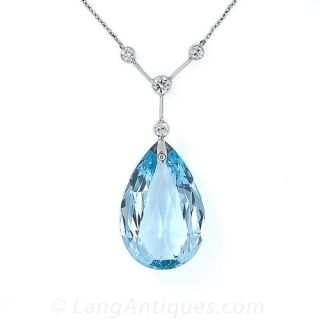 Vintage Aquamarine Briolette Necklace