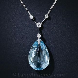 Vintage Aquamarine Briolette Necklace