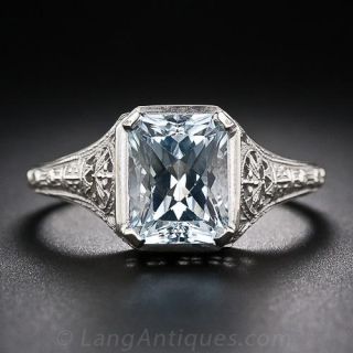 Vintage Aquamarine Filigree Ring