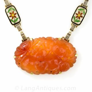 Vintage Art Deco Carnelian Necklace