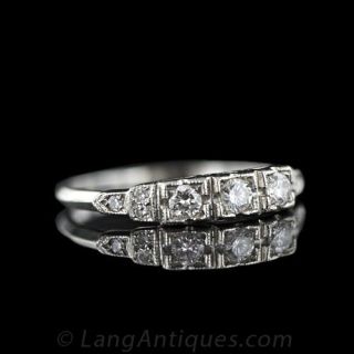 Vintage Art Deco Diamond Wedding Band