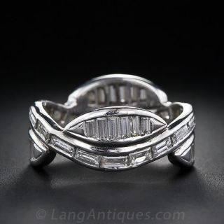 Vintage Baguette Diamond Wave Eternity Band - Size 7