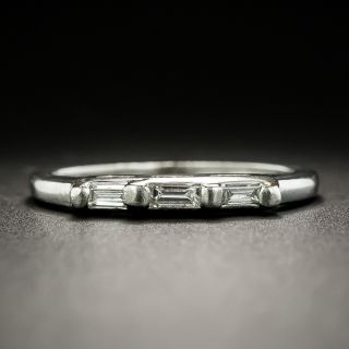 Vintage Baguette Diamond Wedding Band - 1