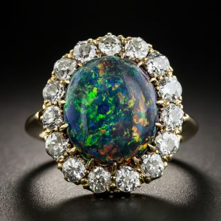 Vintage Black Opal Diamond Ring - 1