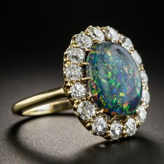 Vintage Black Opal Diamond Ring