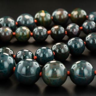 Vintage Bloodstone Bead Necklace - 2