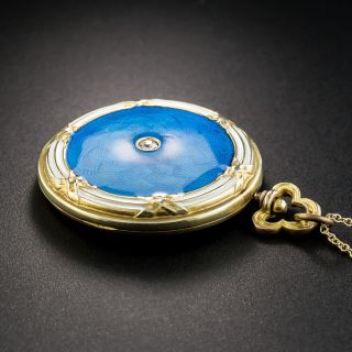 Vintage Blue and White Enameled Locket 