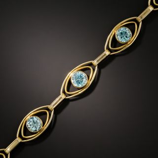 Vintage Blue Zircon Link Bracelet  - 2