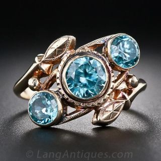Vintage Blue Zircon Ring
