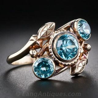 Vintage Blue Zircon Ring