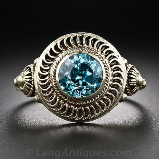 Vintage Blue Zircon Ring