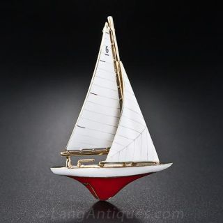 Vintage Boat Brooch