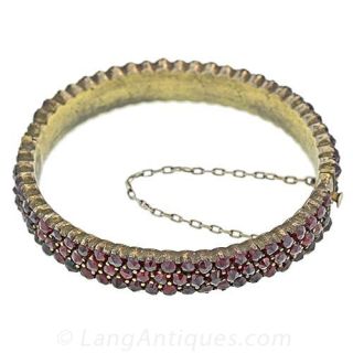 Vintage Bohemian Garnet Bangle