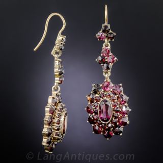 Vintage Bohemian Garnet Drop Earrings