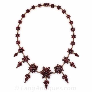 Vintage Bohemian Garnet Fringe Necklace