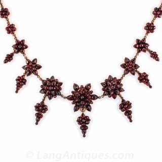 Vintage Bohemian Garnet Fringe Necklace