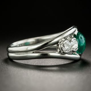 Vintage Cabochon Emerald and Diamond Ring