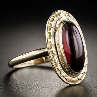 Vintage Cabochon Garnet Ring by Ostby and Barton