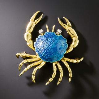 Cartier Blue Enamel-Backed Crab Brooch - 3