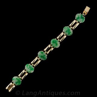 Vintage Carved Jade Bracelet