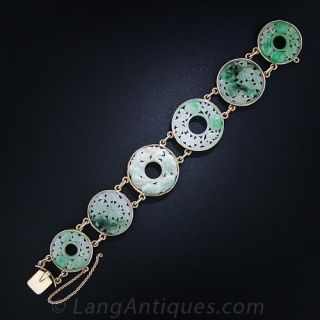 Vintage Carved Jade Bracelet