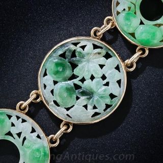 Vintage Carved Jade Bracelet
