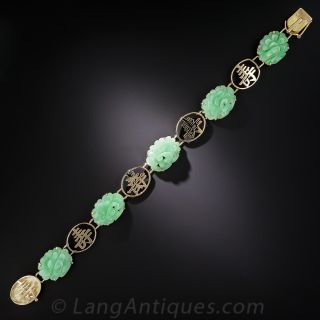 Vintage Carved Jade Bracelet