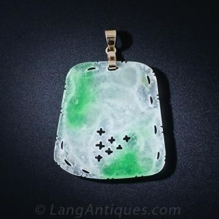 Vintage Carved Jade Pendant
