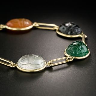 Vintage Carved Scarab Bracelet