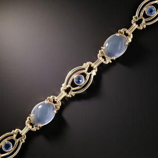 Vintage Cat's Eye Moonstone and Montana Sapphire Bracelet - 2