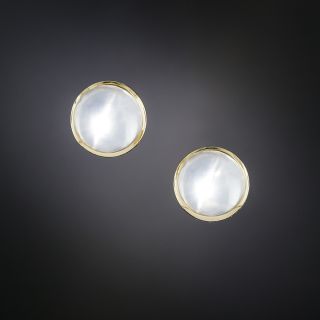 Vintage Cat's Eye Moonstone Stud Earrings by Larter & Sons - 6