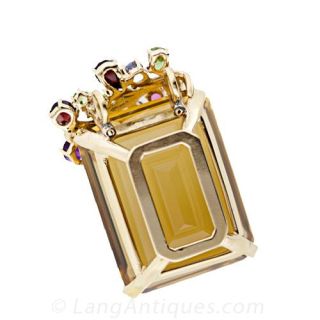 Vintage Citrine and Gem Pendant