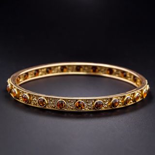 Vintage Citrine Bangle Bracelet by Flyer Bros. - 1