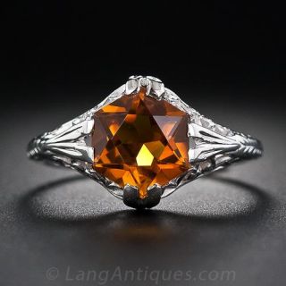 Vintage Citrine Filigree Ring