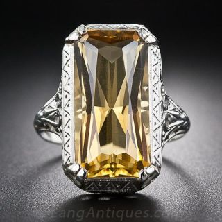 Vintage Citrine Filigree Ring