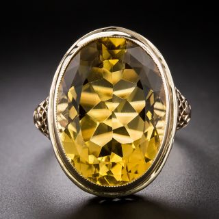 Vintage Citrine Filigree Ring - 3