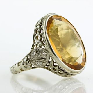 Vintage Citrine Filigree Ring