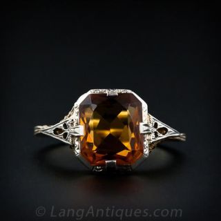 Vintage Citrine Gold Ring 