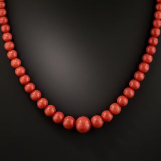 Vintage Coral Bead Necklace - 1