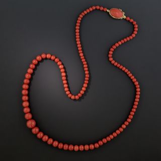 Vintage Coral Bead Necklace