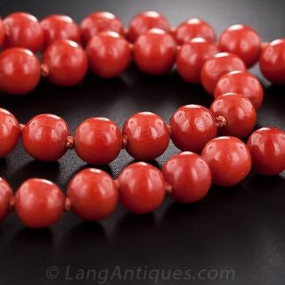 Vintage Coral Bead Necklace