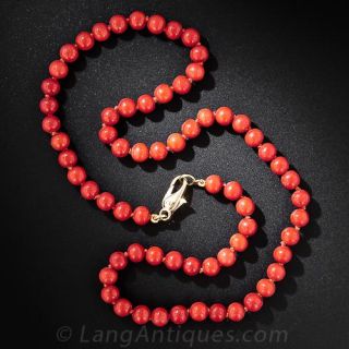 Vintage Coral Bead Necklace