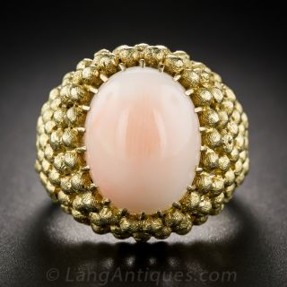 Vintage Coral Cocktail Ring