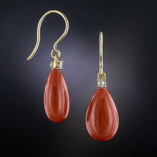 Vintage Coral Drop Earrings 