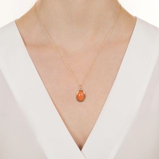 Vintage Coral Drop Necklace
