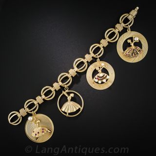 Vintage Dancer Charm Bracelet