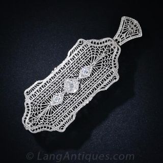 Vintage Diamond and Filigree Pendant