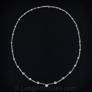 Vintage Diamond and Platinum Chain Necklace
