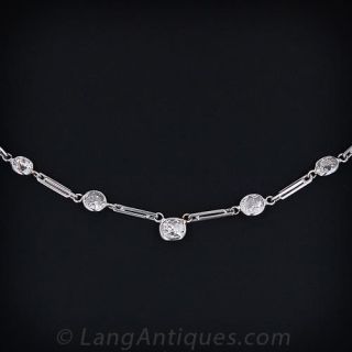 Vintage Diamond and Platinum Chain Necklace