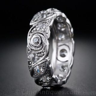 Vintage Diamond & Platinum Wedding Band